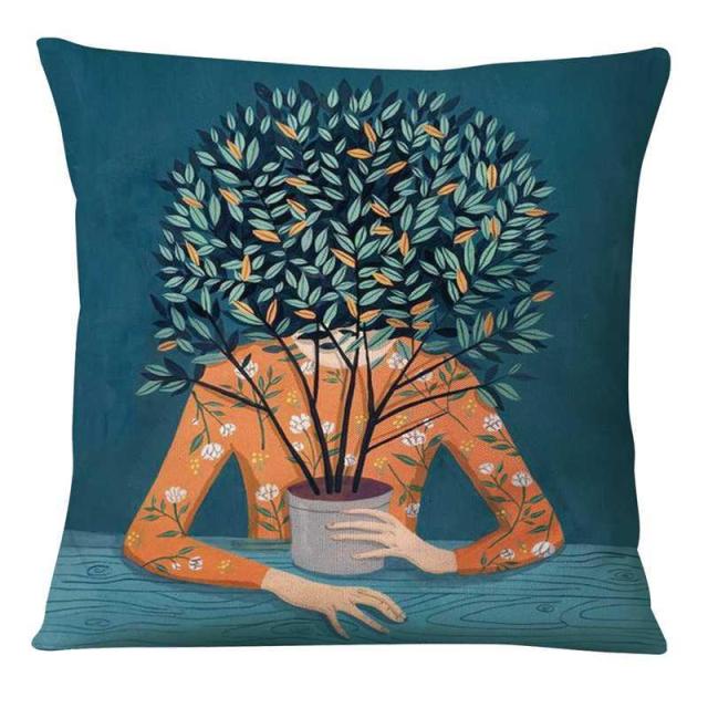 Red Beard & His Girlfriend Cushion Covers.