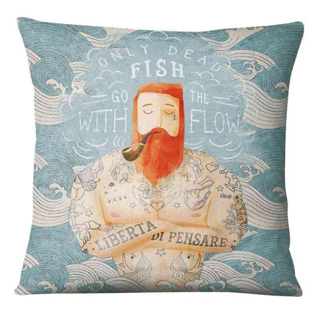 Red Beard & His Girlfriend Cushion Covers.