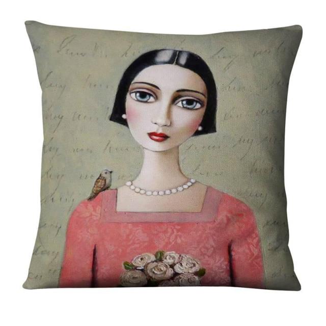 The Painted Girl Cushion Covers.