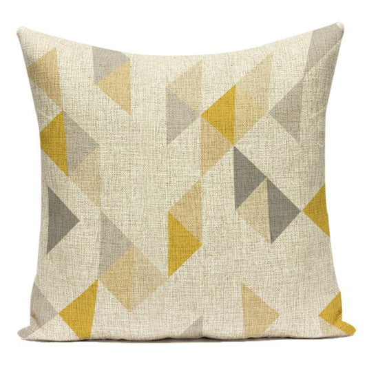 Mellow Yellow & Grey Geometric Cushion Covers.