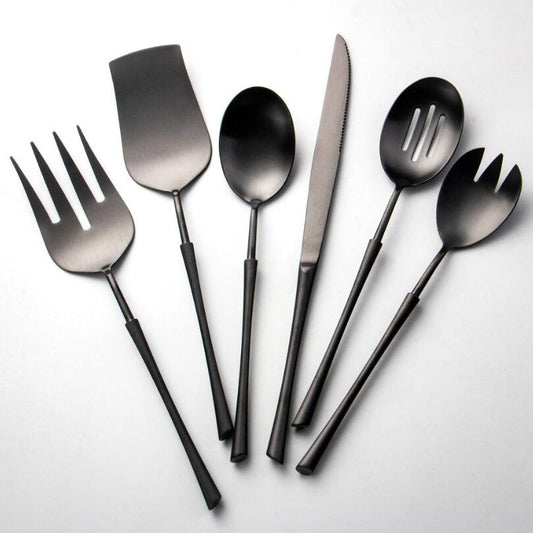 Stunning Six-Piece Black Cutlery Set.