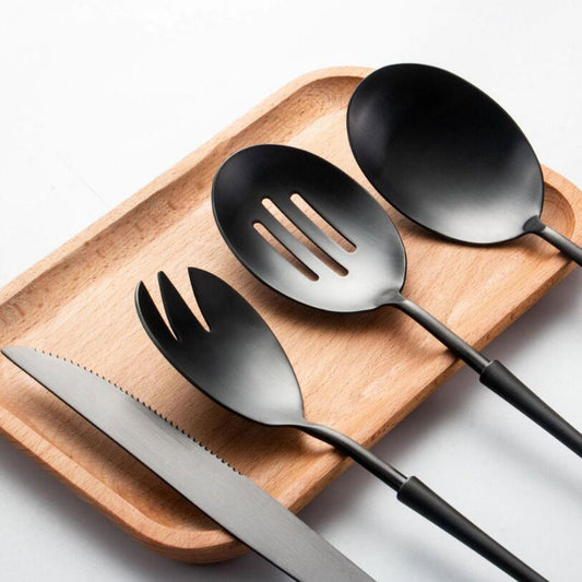 Stunning Six-Piece Black Cutlery Set.