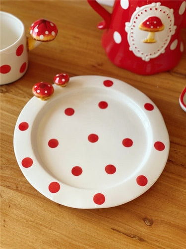 Red Spotted Tea Set