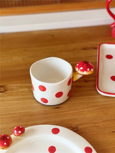 Red Spotted Tea Set