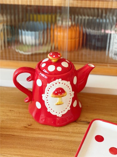 Red Spotted Tea Set