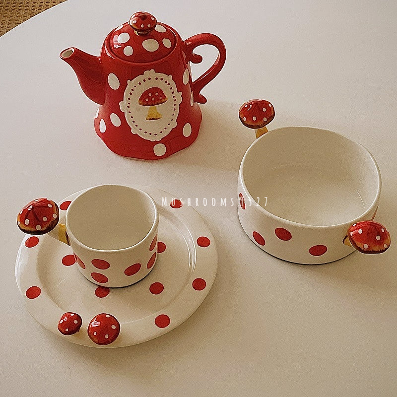 Red Spotted Tea Set