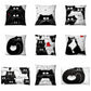Black and White Cats Cushion Covers.